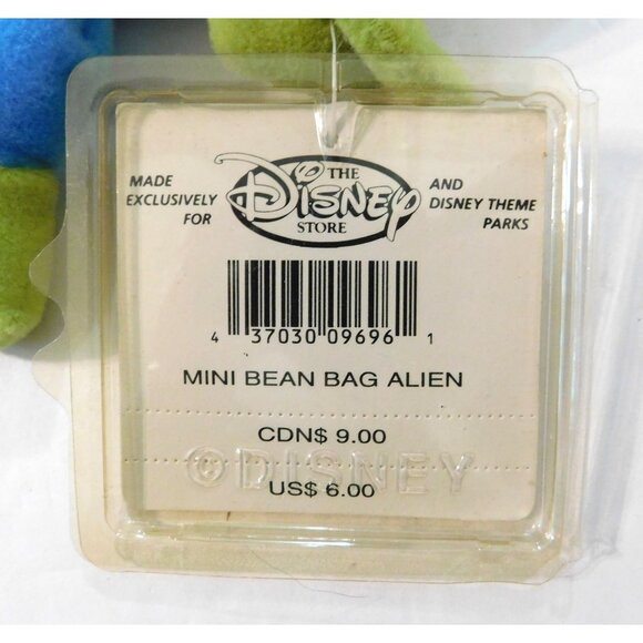 Disney Store Toy Story Alien Mini Bean Bag Plush 8 Inch Blue Green Tags - Picture 3 of 3